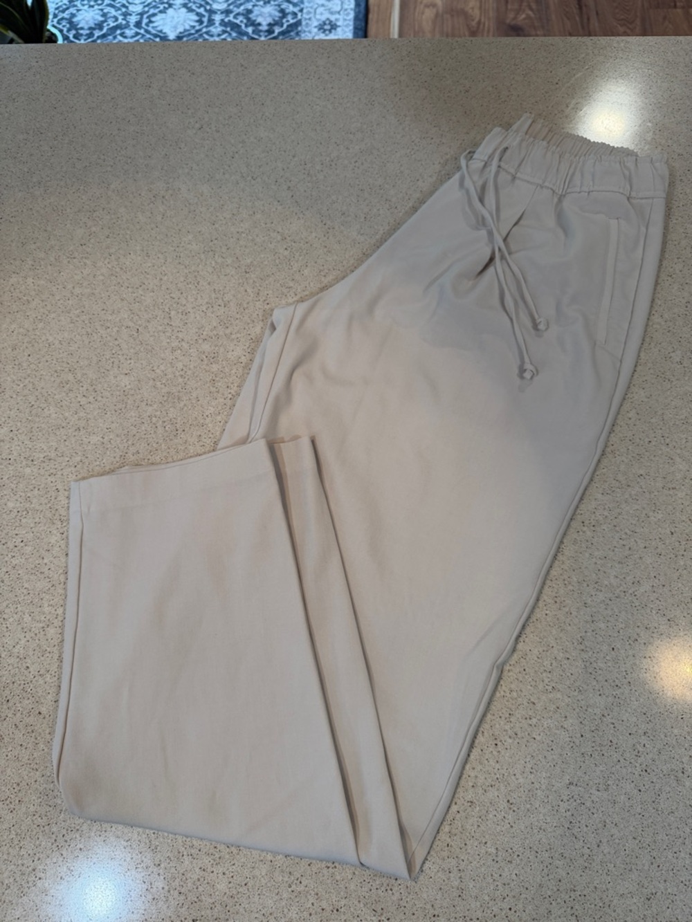 Old Navy Billie High Rise Wide Leg Pants Cream Tall Small